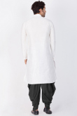 Dupion Silk Ready To Wear Kurta Dhoti for Wedding Party In White Color