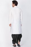 Dupion Silk Ready Made Kurta Dhoti for Wedding Party In White Color