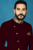 Dupion Silk Wine Maroon Men's Sherwani