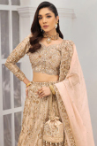 Dusty Beige Tissue Silk Embroidered Lehenga