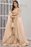 Dusty Beige Tissue Silk Embroidered Lehenga