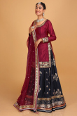 Dusty Black Chinnon A Line Lehenga for Wedding & Party