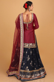 Dusty Black Chinnon A Line Lehenga for Wedding & Party