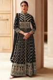 Dusty Black Georgette Palazzo Pant Anarkali Suit