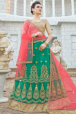 Pastel Green Net Embroidered Lehenga