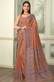 Dusty Mauve Crepe Printed Light Weight Saree