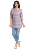 Dusty Mauve Rayon Printed Short Kurti 
