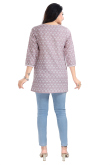 Dusty Mauve Rayon Printed Short Kurti 