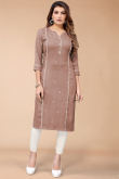 Dusty Mauve Rayon Straight Cut Kurti