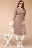 Dusty Mauve Rayon Straight Cut Kurti