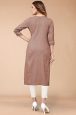 Dusty Mauve Rayon Straight Cut Kurti