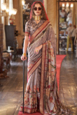 Dusty Mauve Viscose Printed Light Weight Saree