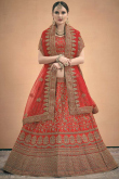 Dusty Orange Silk Lehenga with Silk Choli