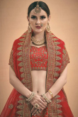 Dusty Orange Silk Lehenga with Silk Choli