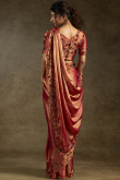 Dusty Orange Tissue Silk Saree With Sequins Work For Party