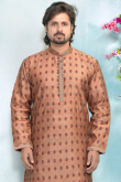 Dusty Peach Wedding Special Kurta With Churidar