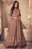 Dusty Peach Georgette A Line Lehenga