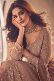 Dusty Peach Georgette A Line Lehenga