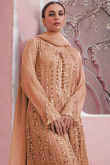 Dusty Peach Georgette Palazzo Pant Trouser Suit for Wedding & Party