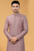 Dusty Pink Art Silk Embroidered Men Sherwani