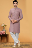 Dusty Pink Art Silk Embroidered Men Sherwani