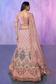 Dusty Pink Embroidered Georgette Lehenga For Engagement 