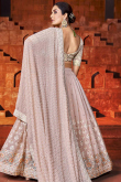 Dusty Pink Georgette Sequins Embroidered Lehenga