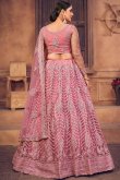 Dusty Pink A Line Sangeet Lehenga in Net