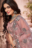 Dusty Pink Net Embroidered Indian Lehenga Choli