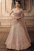 Dusty Pink Net Lehenga Choli With Sequins Work