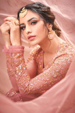 Dusty Pink Bangalori silk Anarkali Style Lehenga