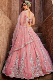 Dusty Pink Tissue Lehenga with Zari Work for Diwali & Weddings