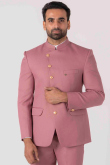 Dusty Pink Viscose Jodhpuri Style Plain Men's Coat Pant
