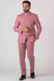 Dusty Pink Viscose Jodhpuri Style Plain Men's Coat Pant