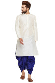 Eid Special Men Kurta Dhoti In Off White Color