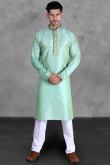 Wedding Special Mint Green Ready-to-Wear Kurta with White Pajama