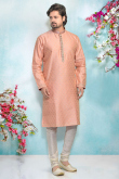 Wedding Special Readymade Peach Kurta With Churidar