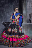 Embroidered Art Silk Hot Pink Lehenga