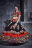 Embroidered Art Silk Red Lehenga