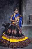 Embroidered Art Silk Yellow Lehenga