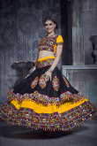 Embroidered Art Silk Yellow Lehenga