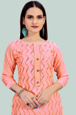 Embroidered Chanderi Silk Pink Churidar Suit