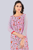 Embroidered Chanderi Taffy Pink Churidar Suit