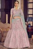 Embroidered Crepe Dusty Pink Lehenga