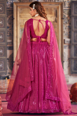 Embroidered Georgette A Line Magenta Pink Lehenga 