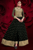 Party Wear Mirror Embroidered Anarkali Suit in Georgette Black