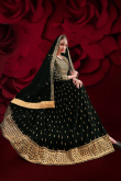 Party Wear Mirror Embroidered Anarkali Suit in Georgette Black