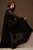 Embroidered Georgette Black Color Eid Anarkali Suit