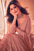 Long Lehenga in Georgette Dusty Pink for Party 