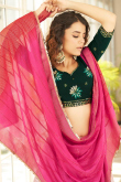 Georgette Dusty Pink Sangeet Lehenga with Sequins embroidery